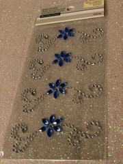 Recollections GEMSTONE BLUE FLOWER & SWIRL STICKERS BLUE FLOWER SWIRL GEMSTONES