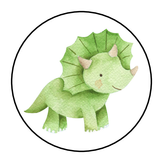30 1.5″ DINOSAUR BIRTHDAY BABY SHOWER FAVOR LABELS ROUND STICKERS***