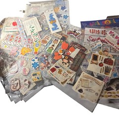 Large Scrapbooking Sticker Ephemera Lot School Baby Holiday Plus Binder Sleeves