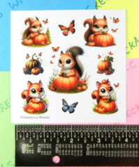 Squirrels & Pumpkins Small Sticker Sheet