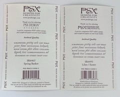 Vintage PSX Designs Stickers SET of 2 Sheets 4″X6″ Lillies/Easter/Basket/Spring