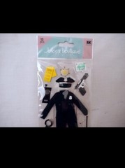Jolee’s Boutique Police Uniform + Gear Scrapbook Embellishments Cards NEW 55C