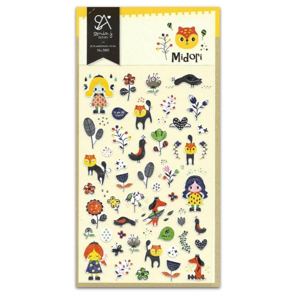 CUTE MIDORI STICKERS Sheet Girls Cat Dog Bird Food Paper Craft Scrapbook Sticker
