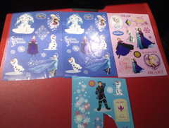 (3) Disney Frozen stickers and (1) Half-Cut