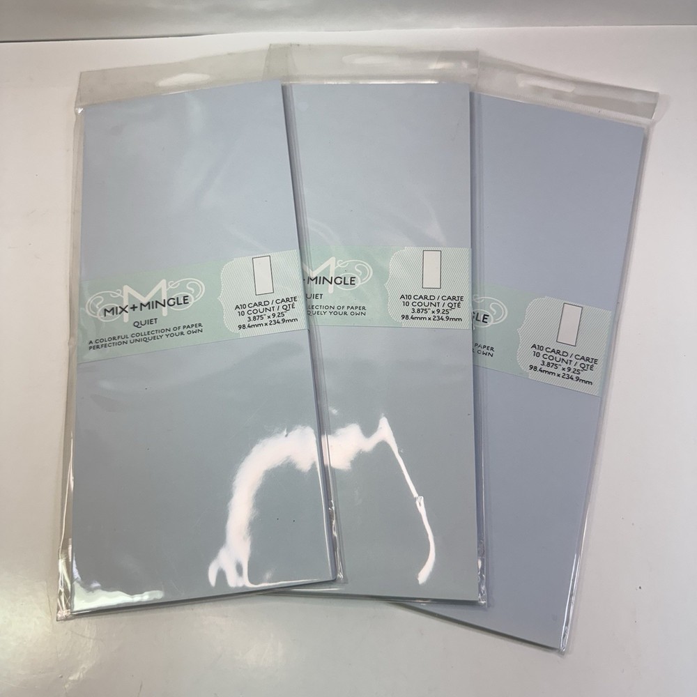 Gartner Mix + Mingle «Quiet» A10 Card 10 count 3.875”x9.25” Lot of 3 (30 Cards)
