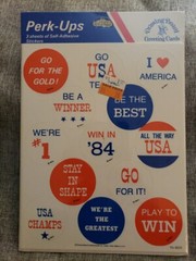 2Packs Sticker 1984 Olympics Drawing Board USA & ☆`s 3 Sheets In Each New,sealed