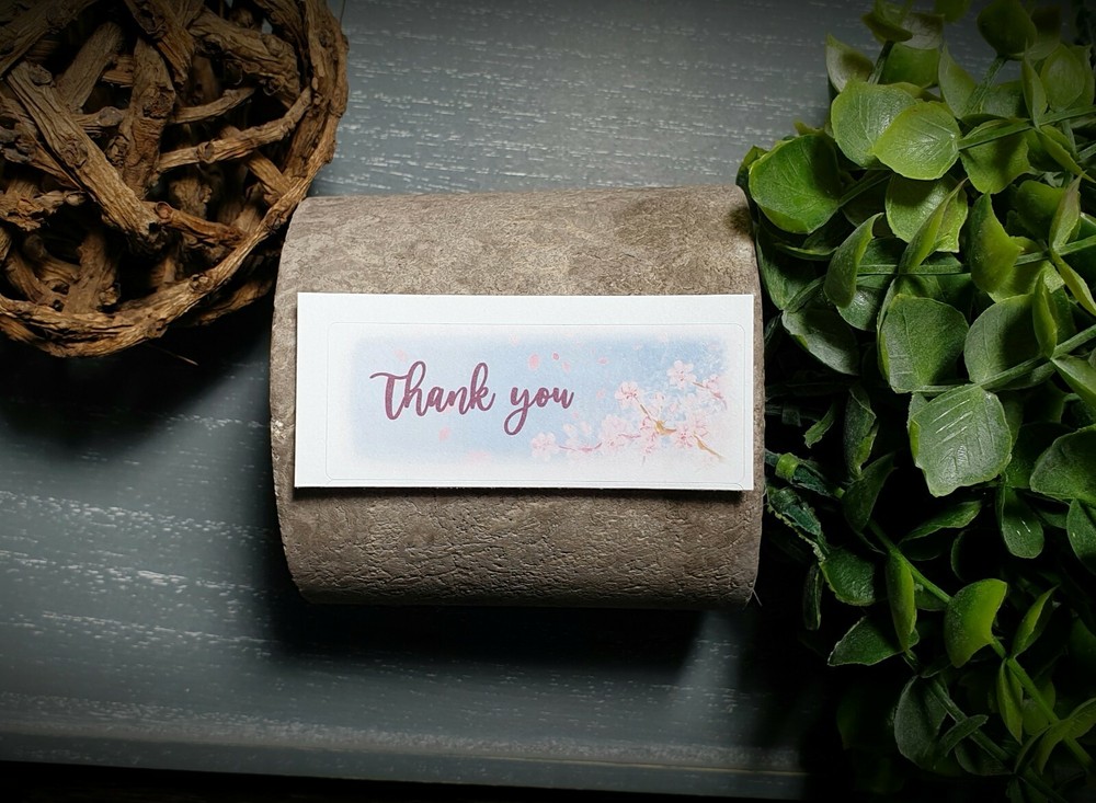 Sakura cherry blossom Thank you Stickers labels 100 count