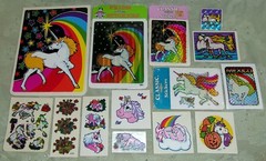 Vintage 80s BJ Decal Specialties Unicorn Sticker Lot Prism Vinyl Foil Rainbow