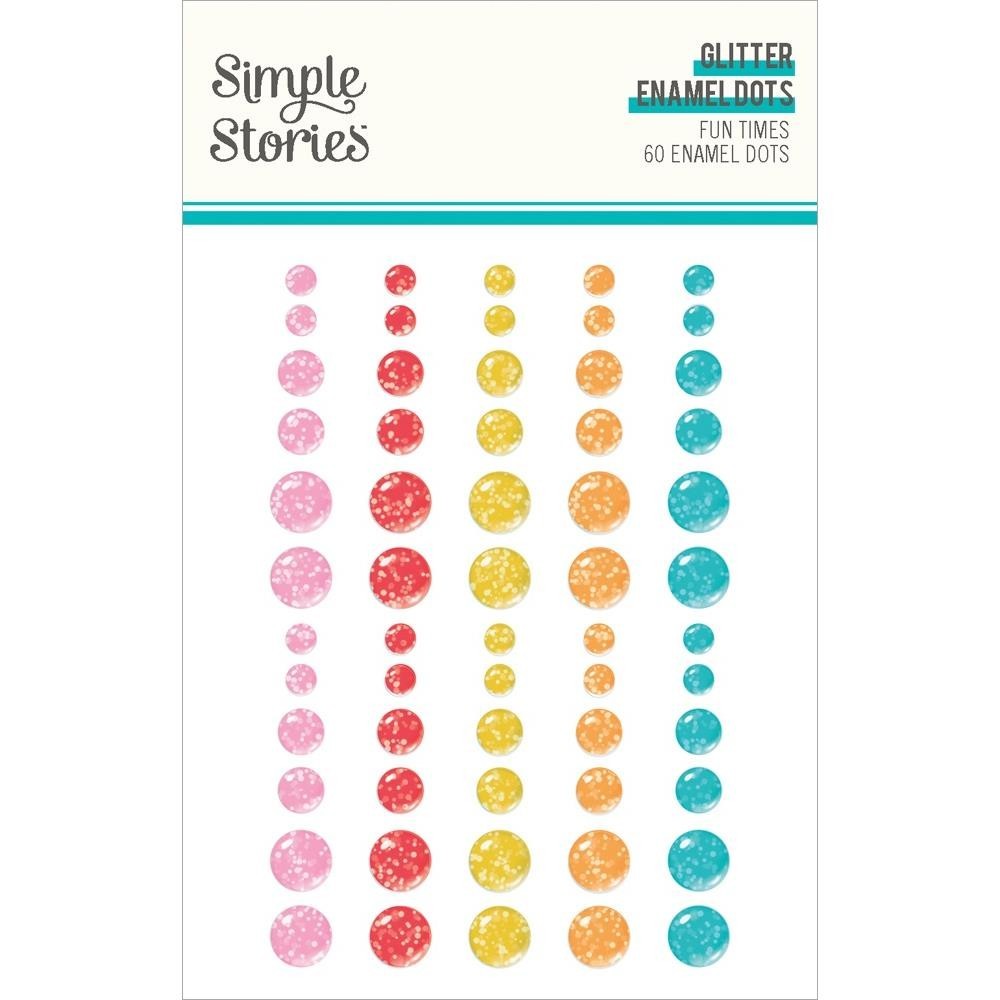 Crafts Glitter Dots SS Sticky Back Fun Times Pink Blue Red Yellow