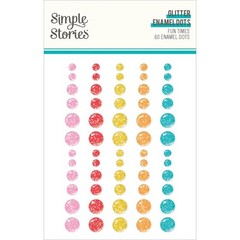 Crafts Glitter Dots SS Sticky Back Fun Times Pink Blue Red Yellow