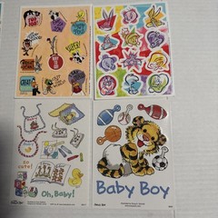Vintage Sticker Lot 21 Sheets AGC, Gibson, Hallmark, Holiday Characters Looney