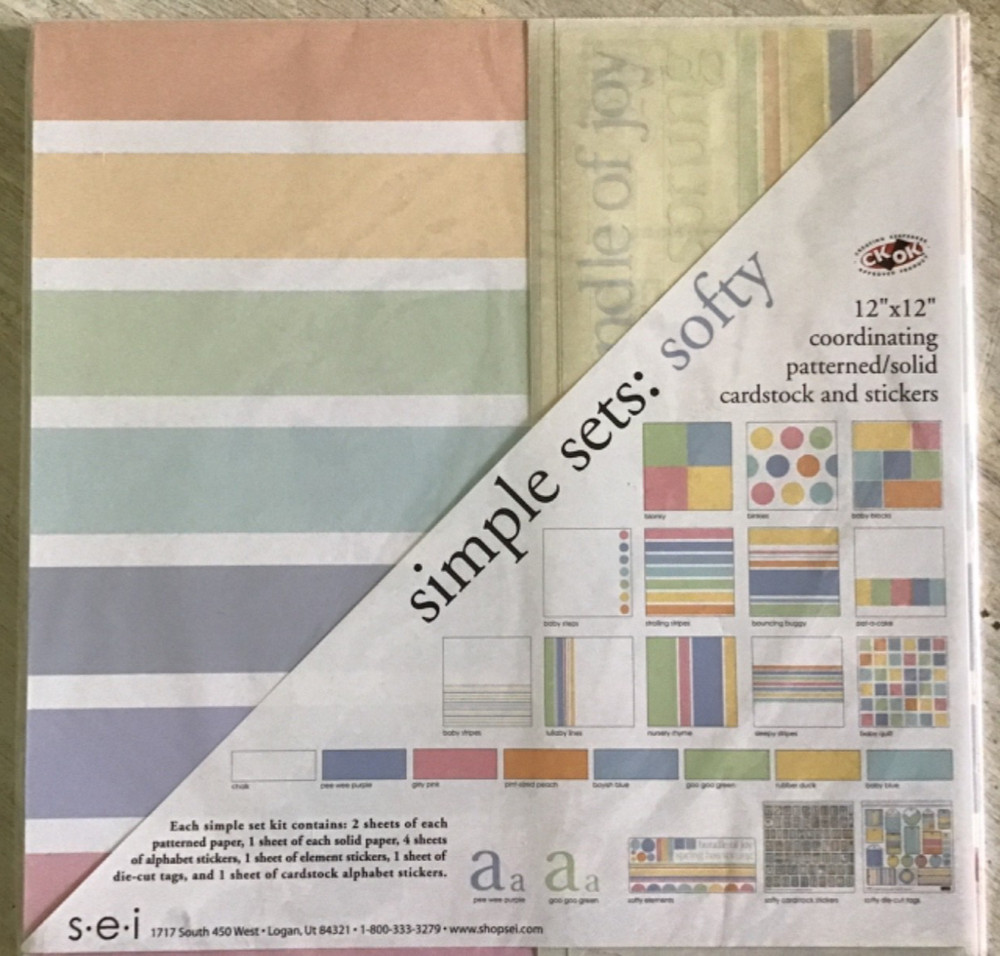 SEI Simple Sets Softy 12×12 Patterned Solid Card Stock Paper & Stickers