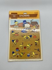 Vtg Ambassador Hallmark Peanuts Snoopy Woodstock Thanksgiving Stickers NIP NOS