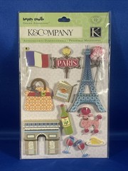 Happy Trails Paris Travel Grand Adhesions Scrapbooking Stickers By K&Company