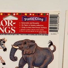 Vtg Window Color Static Clings Sheets Lot of 8, Alphabet, Words, Animals, Money