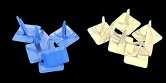 Lot Of 44 Large Metal Square Brads Embellishments Scrapbooking Bright Colors