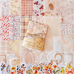 100Pcs Vintage Floral Scrapbook Paper Journaling Stickers Assorted Set, Material