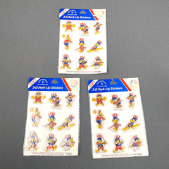 Vtg Drawing Board 3D Perk-Up Puffy Stickers 80s L.A. Olympics Uncle Sam Sports