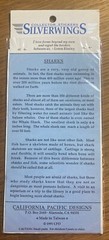 Vintage Collector Stickers Silver Wings, Sharks,  1 sheet/6 stickers