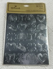 Vintage 1979 Hallmark Silver Foiled Stickers/Seals NOS Sealed (4 Sheets Per Pkg)