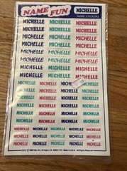 Vintage 1990 Peel & Stick Name FUN Labels Stickers Personalized Michelle USA