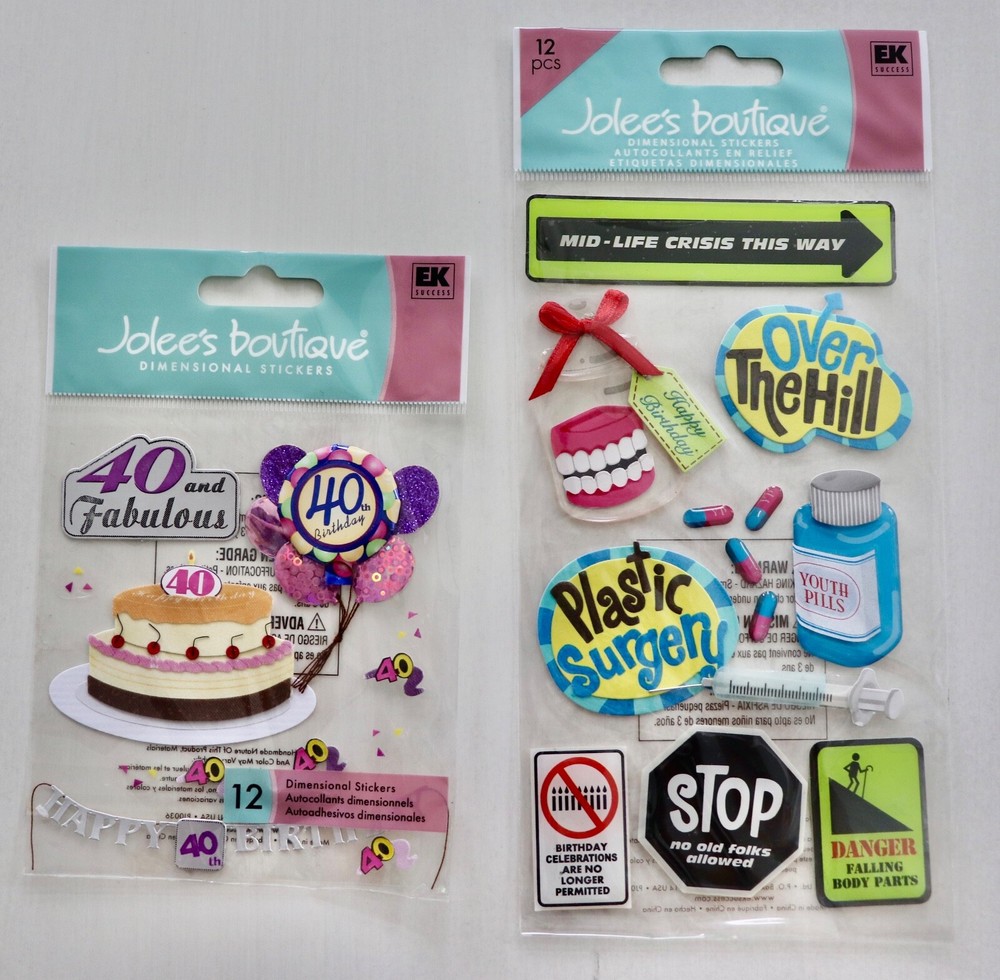 Jolees’s/Birthday/40th/ Over The Hill/Scrapbook 3D Stickers