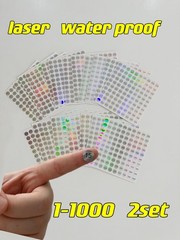 20 Sheets 1 to 1000 Consecutive Laser Number Stickers Self Adhesive