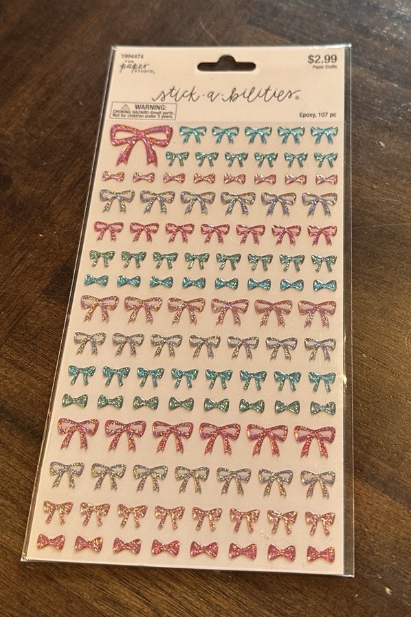 The Paper Studio EPOXY BOWS Stickers 107 Pieces