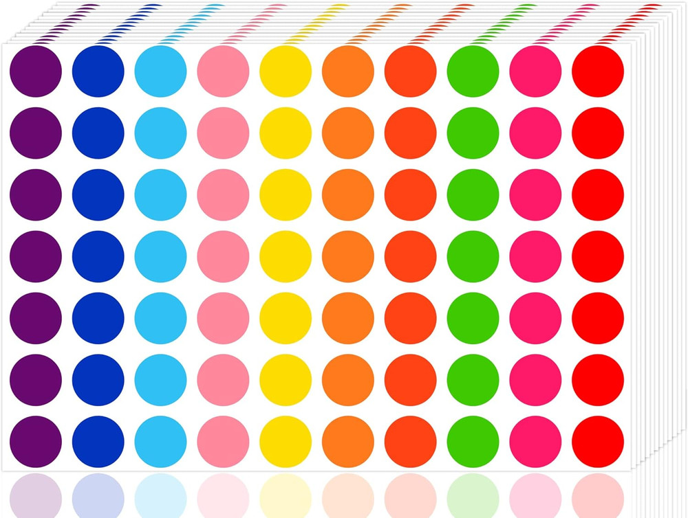 3500 Pieces Dot Stickers, 3/4 Inch Color Coding Labels, 10 Color Circle Price St