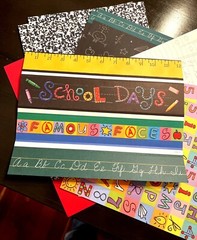 Assorted School-Themed Scrapbook Paper & Sticker Set card stock