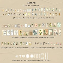 260 Pieces Vintage Scrapbook Supplies Pack Vintage Ephemera Bundle Junk Journal