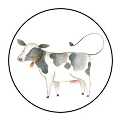 30 1.5″ FARM COW BIRTHDAY BABY SHOWER FAVOR LABELS ROUND STICKERS***