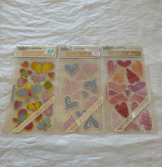 New Lot of 8 Vellum Stickers Sticko Hearts Butterfly Planner Valentine’s