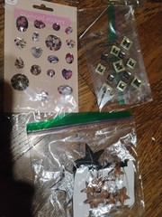 Lot Of 45 + Crafting Embellishments/ Stick Ons And Mini Picture Frames