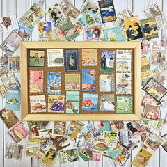 100 Pcs Scrapbooking Stickers,Food Stickers for Scrapbooking,Vintage Stamp Stick