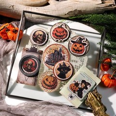 66 pcs Halloween PVC Waterproof Matte Surface Paper Sticker Scrapbook Craft