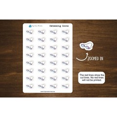 Swimming Icon Stickers for Calendars and Planners | Swimming Lesson Reminders