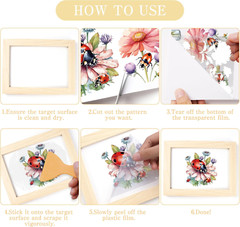 Insect Birds Rub on Transfer for Crafts: 16 Pcs Cute Animals Rub on Transfers fo