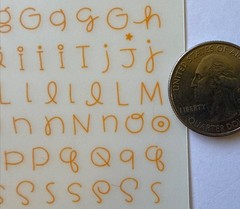 ORANGE ALPHABET Rub-Ons (4-1/4”x5.5”)Letter•Upper/Lower-Case •Number•Card Making