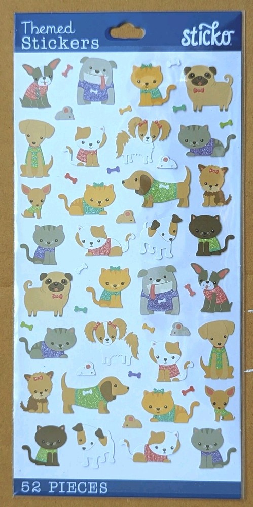 Cats And Dogs Sticker Sheet / Sticko
