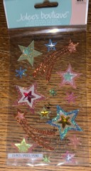 RARE Jolees Velum Shooting Stars Layered Glitter Sparkle Star Scrapbook STICKERS