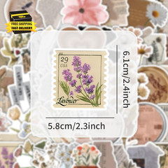 120Pcs Mixed Vintage Stickers, Waterproof Scrapbook Aesthetic Sticker for Daily