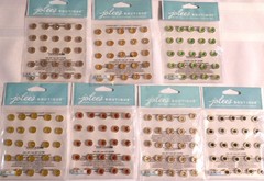 TINY GEMS ! 7 Packs By JOLEE’S Dual Tone Prizm Lavender,Red,Green,Black and More