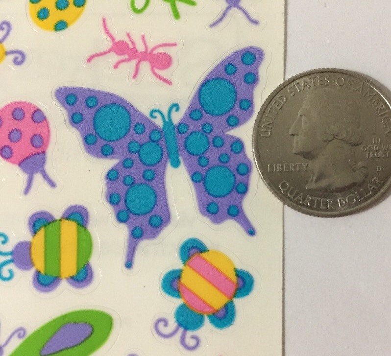BUG-A-BOO Clear Mylar Stickers (19pc)Frances Meyer•Butterfly •Ladybug•Ant•Insect