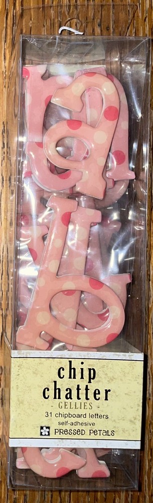 Pressed Petals Chip Chatter Gellies Fuchsia Dot Chipboard Alphabet Alpha Letters