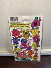 1972 SCRATCH N SNIFF MR. MEN AND LITTLE MISS STICKERS SEE THRU MARK 1 Mr Small
