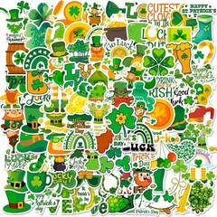 100 Pcs Reusable St. Patrick’s Day Clover Stickers – Vinyl, Assorted Designs …