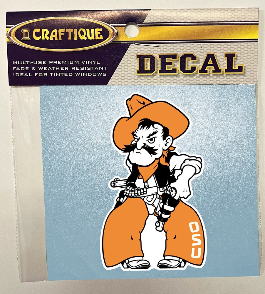 Oklahoma State University COWBOYS PISTOL PETE MASCOT Vinyl Decal #2 OSU Sticker