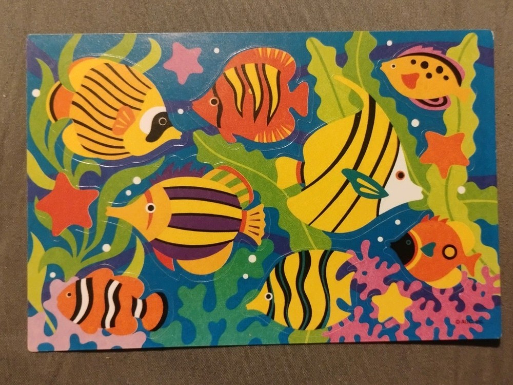 Vintage American Greetings Corp AGC Tropical Fish Sticker Sheet