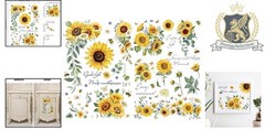 Vintage-Inspired Sunflowers & Bees Transfer Decals – 12»x18» Sheets for Decor